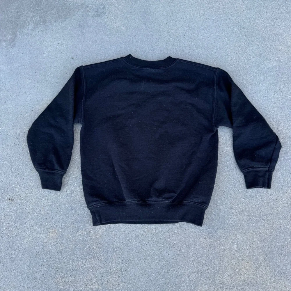 Disney Parks Disneyland Kids XS 4 Black Neon Castle Logo Crewneck Sweatshirt